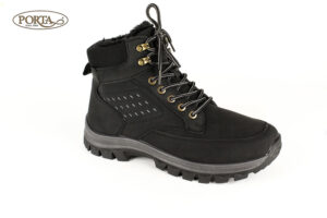 573/1 Muške modne gležnjače s krznom crne /CITY/