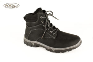 574/1 Muške modne gležnjače s krznom crne /CITY/