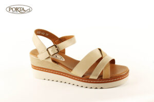 363/1 Ženske sandale na punu petu bež /PORTA/
