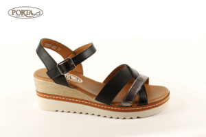 363/2 Ženske sandale na punu petu crne /PORTA/