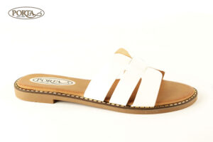 255/1 Ženske modne ravne natikače bijele /PORTA/