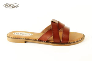 256/2 Ženske modne ravne natikače smeđe /PORTA/