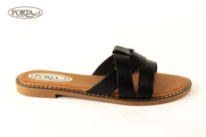 256/3 Ženske modne ravne natikače crne /PORTA/