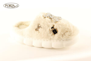 128/3 Ženske tople papuče bež /FANCY/