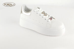 3030/2 Ženske modne tenisice bijele /FIORI/