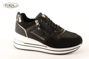 3035/1 Ženske modne tenisice na patent crne /WEDE/