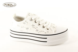167/2 Ženske modne platnene tenisice bijele /LIGHT/